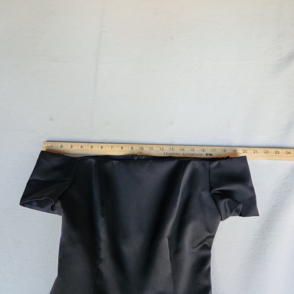 Scaasi Nights Vintage 80s Off Shoulder Dress Size 4 MET Cocktail Designer - Picture 8 of 10